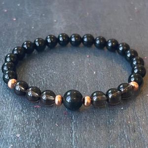 MG1965 8 MM shungite russe Tourmaline noire Quartz fumé Bracelet femmes pierres précieuses énergie cristaux de guérison bijoux