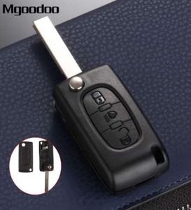 Mgoodoo – coque de clé de voiture pliable à 3 boutons, avec lame vierge, pour citroën C4 Picasso C5 C6, remplacement de clé de voiture, Shell6988033