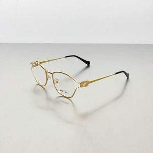 Miaos Golden Silk Fine Edge Gentlewoman Marco de anteojos 53UV Temperamento de luz de la luna blanca Miopía Anti Azules Miopía Gafas