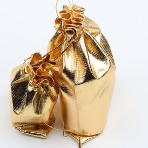 Bolsas de joyería de satén de gasa chapadas en oro, bolsas de regalo de Navidad, 6x9cm, 7x9cm, 9x12cm, 13x18cm, nueva moda en 4 tamaños