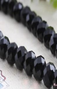 MIC vendre Lot 288 pièces noir facettes cristal Rondelle perle 8mm idéal pour bracelet collier bijoux DIY8925052