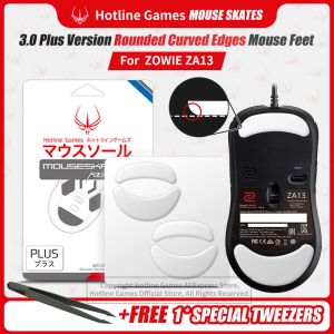 Souris 2 ensembles Hotline Games 3.0 Plus bords incurvés arrondis patins de pieds de souris pour Zowie Za13 remplacement de tapis de pieds de souris, 0.7mm