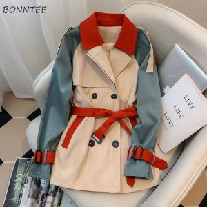 Souris British Style Trench Women New printemps m4xl chic conçu Patchwork vintage Temperament Streetwear Allmatch Fashion pardessus