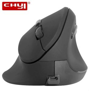 Souris Chyi souris ergonomique verticale sans fil souris de jeu d'ordinateur rechargeable 1600 Dpi USB optique 6 boutons grande souris à main pour PC