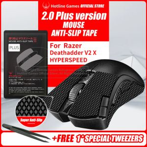 Ratones Hotline Games 2.0 Plus Cinta de agarre antideslizante para mouse para Razer DeathAdder V2 X HYPERSPEED que absorbe la humedad, precortada, fácil de aplicar