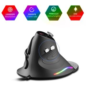 Souris les plus récentes C10 5 modes 10000dpi souris de souris de jeu souris de jeu de plates-lumière LED de LED câblées et optiques pour les souris de joueur PC de ordinateur portable pour ordinateur portable