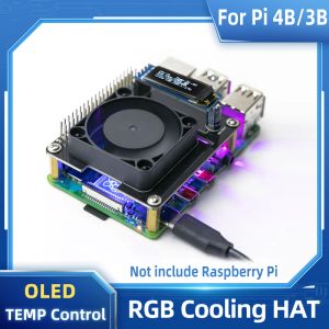 Souris Raspberry Pi ventilateur de commande de température intelligente ventilateur programmable OLCD Affichage de la carte d'expression pour Raspberry Pi 4 Modèle B 3B + 3B