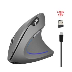 Souris rechargeable verticale 2.4G souris de jeu sans fil pour bureau à domicile ergonomique pour ordinateur portable PC noir gris confortable de haute qualité T22