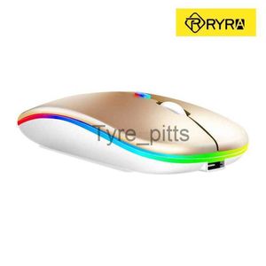 Mouse RYRA Mouse wireless Bluetooth ricaricabile RGB Mouse silenzioso portatile sottile 2.4G USB per computer portatile Tablet PC Notebook X0807