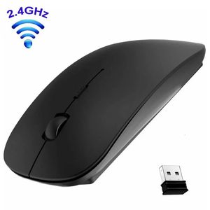 Souris Slim Wireless Mouse 2 4GHz Optique 1600DPI Gamer Office Conception ergonomique silencieuse avec récepteur USB pour ordinateur portable PC 231117