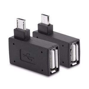 Micro adaptateur USB 2.0 Femme à mâle Micro OTG alimentation 2018 Port 90 degrés 90 Adaptateurs USB OTG à angle droit