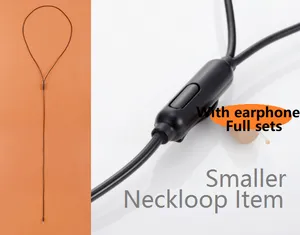 EDIMAGE Mini Loopset Neckloop de haute qualité et 2 piles fonctionnent avec les écouteurs GSM MIC intégré