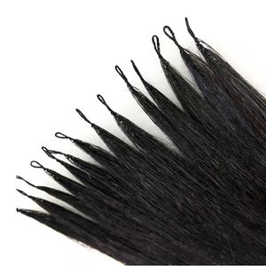 Micro boucle Extension de cheveux plumes en gros Remy humain 200stock/lot kératine pré-collée fait à la main bricolage confortable à porter petite Interface 20 22 24 26 pouces