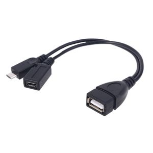 Câble adaptateur Micro USB vers USB 2.0 OTG avec alimentation Micro USB pour - Amazon Fire TV téléphone portable tablette PC Smartphone