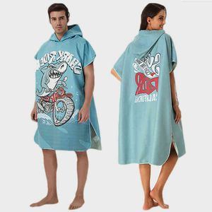 Microfibre grande serviette de plage combinaison à langer robe de natation robe sèche à capuche serviettes de bain Surf hommes femmes Poncho peignoir à séchage rapide 220120