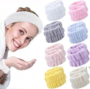 Microfibre serviette poignet bande Yoga course lavage du visage ceinture doux absorbant bandeau salle de bain accessoires Q8