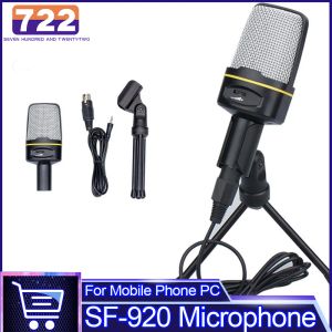 Microphones 1PC Microphone noir pour le podcast Recording Studio Streaming sur PC et Mac Computer Video Karaoke Singing micro