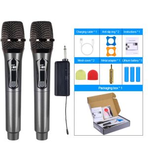 Microphones Meilleur karaoké micro VHF UHF Dynamic Microfono Inalambrico Professional Pandheld Microphone sans fil sans fil pour chanter l'église