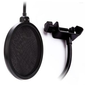 Microfoni Nero Anti sputo Supporto girevole Studio Protezione Registrazione Migliora il suono plosivo Copertura per microfono a braccio lungo regolabile facile da installare