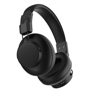 Auriculares Bluetooth de micrófonos sobre la oreja, auriculares inalámbricos con micrófono, auriculares livianos plegables con basura profunda