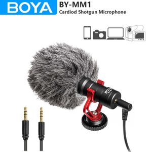 Microphones BOYA BY-MM1 On-camera Shotgun Microphone for iPhone Android Smartphone PC Laptop Nikon DSLR Cameras Recording Vlog HKD230818