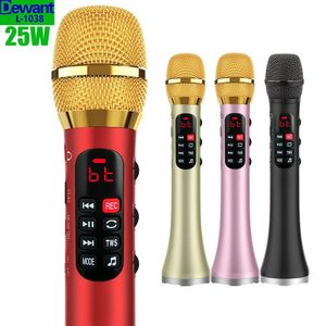 Micrófonos Dewant L1038 25W portátil profesional DSP Echo Karaoke micrófono inalámbrico Bluetooth altavoz para teléfono soporte registro TF