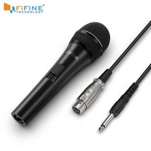Microphones Fifine Dynamic 1/4 '' Microphone vocal de connexion pour haut-parleur Famille Karaoké Petite scène avec interrupteur marche / arrêt k6 T220916