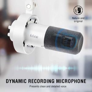 Microphones Fifine Dynamic USB / xlr microphone avec gain bouton / touche muet / casque casque utilisé pour enregistrer le streaming de la carte de son PC - K688W Whiteq