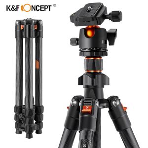 Microphones KF Concept 63,78 pouces Tripode de caméra en fibre de carbone pour le trépied de voyage portable DSLR avec une tête de balle panorama à 360 degrés