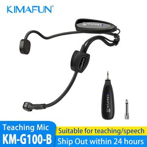 Microfoons Kimafun 2.4g draadloos headset-microfoonsysteem met zender en ontvangerontwerp voor podiumoptreden, band live, straatmuzikant, zingen