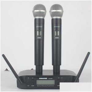 Microphones Microphone sans fil G-Mark Glxd4 système professionnel UHF micro dynamique fréquence Matic 80M fête scène hôte église Drop De Dhc4B