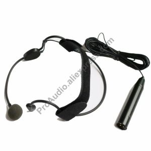 Micrófonos MICWL CA03 Cabeza con auriculares Mike Mic Micrófono 5m Cable XLR 3Pin Phantom Power 48V