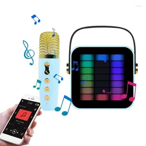 Microphones Mini karaoké haut-parleur machine sans fil divertissement d'éclairage intelligent pour la réunion de famille partie de plage