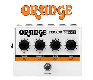 Micrófonos sello de terror naranja Sello de válvula de 20W Pedal de amplificador de guitarra híbrida con salida de altavoz de control de forma