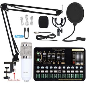 Microphones Microphone à condensateur professionnel BM 800 sans fil Bluetooth V10 PRO carte son pour PC ordinateur téléphone karaoké chant en direct jeu 230920