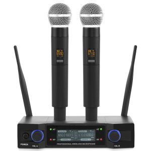 Microphones Professional UHF Wireless Microphone System Karaoke Handheld for Home Theatre PA Speaker Singing Party Church avec écran LED