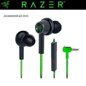 Microphones Razer Hammerhead Duo Headphones Wired Dualcore Dualcore Renduction de bruit stéréo inférieure avec microphone dynamique pour les écouteurs de téléphone mobile