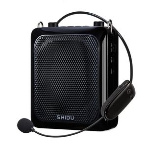 Microphones SHIDU 25W amplificateur vocal sans fil Portable pour enseignant 4000mAh batterie haut-parleur Bluetooth avec Microphone Echo AUX enregistrement S28 231116
