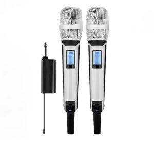 Microphones La meilleure qualité sans fil UHF double micro GAWSKM9000B Karaoke haut-parleur Performance DJ chant en direct avec 1 récepteur 2 microphones