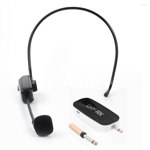 Microphones UHF Microphone sans fil Head-wear Mic System Récepteur avec adaptateur 3,5 à 6,35
