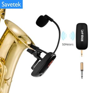 Microphones Système de microphone de saxophone sans fil UHF Clips sur instrument récepteur émetteur trompette trombone corne française 231117