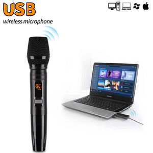 Microphones Microphone sans fil USB pour ordinateur Microphone dynamique portable UHF adapté au podcasting karaoké jeux d'enregistrement chant T220916