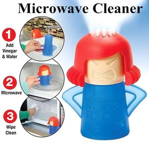 Limpiador de vapor para horno microondas Angry Mama, fácil de limpiar con vinagre y vapor de agua, desinfecta el hogar, utensilios de cocina, limpieza