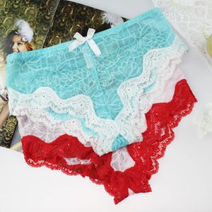 Mierside 2pcslot Sky Bluepink Girls Lace Paletse Lightweight Briess Briefs et Thong Smlxl Womens Underwear 240407