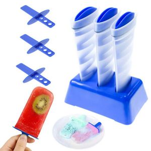 Mighty Freeze Creative Ice Maker Tool Espiral DIY Mold Cubo de silicona Tubos de helado portátiles Multifuncional Ice Pop Maker YL0249