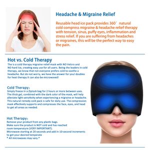 Migraña alivio Hathead massager gel gel caliente dolor de cabeza de cefal
