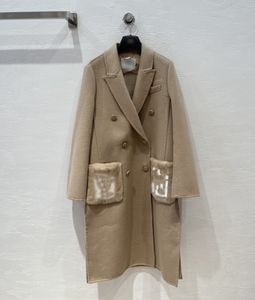 Миланский подиум, женские шерстяные пальто 2023, новинка осени и зимы, с воротником с лацканами и длинными рукавами, фирменные пальто в одном стиле, женские дизайнерские топы 1013-13