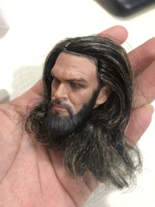 Military Figures 1/6 ratio Jason Momoa hair transplant PVC head carving 12-inch soldier man can move doll model head carving spot 231009