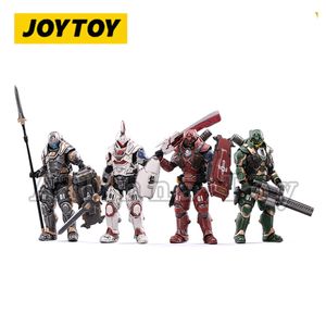Military Figures JOYTOY 1/18 Action Figure 4PCS/SET 01st Steel Legion Repaint Anime Collection Military Model 230818