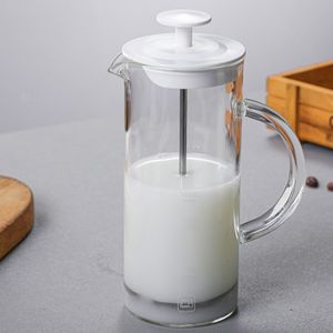 Pentola per latte Montalatte manuale Schiuma di vetro Maglia per caffè French Press Maker Brocca Mixer Creamer Utensili da cucina 230620